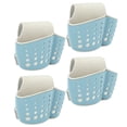 thumbnail image 3 of 4 Uds soporte para esponja de fregadero PP 2 capas correa ajustable soporte para jabón escurridor para cocina baño azul, 3 of 14