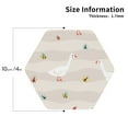 thumbnail image 2 of Honeii Funny Goose1 print Leather Coaster Set of 4, ideal for safeguarding your furniture from drinks spills and effortless cleanup-Hexagon, 2 of 6