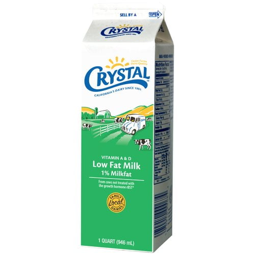 Crystal Creamery Low Fat Milk, 1 qt