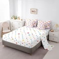 thumbnail image 5 of Castle Fairy Watercolor Truck Bedding Comforter Set 7-Piece for Kids, Plaid Check Print King Bedding Sets for Bedroom, Pink Green, 5 of 7