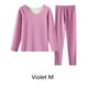 thumbnail image 3 of Sonducket Ropa interior térmica para mujer, 2 uds., cálida, agradable a la piel, gruesa, capa base, vellosa, ropa de invierno, pintura interior, combina conjuntos de ropa Violeta METRO Sonducket AP013391-21, 3 of 6