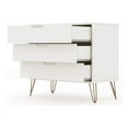 thumbnail image 3 of Rockefeller Mid-Century- Modern Dresser with 3- Drawers in White, 3 of 6