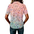thumbnail image 6 of JULMCOMO Polo Shirts for Women Floral Print Collared Short Sleeve Button Loose Fit Trendy Golf Shirts Daily Comfy Casual Blouses Pink M, 6 of 6