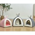 thumbnail image 5 of Casa para gatos Cama para mascotas Tienda de campaña para gatos Cesta para gatos extraíble con orejas de conejo Viene con una divertida pelota para gatos Lavable con agua Disponible Gris XL ER, 5 of 5