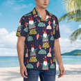 thumbnail image 3 of Pofeuu Gnome With Mushroom Print Hawaiian Shirt for Men Sleeves Casual Button Down Summer Beach Dress Shirts T-Shirts,3X-Large, 3 of 7