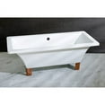 thumbnail image 4 of Aqua Eden VTSQ713218A1 71-Inch Acrylic Double Ended Clawfoot Tub (No Faucet Drillings), White/Polished Chrome, 4 of 5