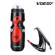 thumbnail image 4 of Botella de agua de 650 ml con soporte para bicicleta, soporte de jaula para bicicletas de montaña (negro + rojo), 4 of 10