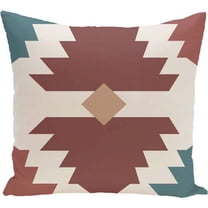 Simply Daisy 16" x 16" Mesa Geometric Print Pillow, Rust