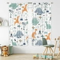 thumbnail image 5 of Kids Boys Dinosaur Curtains 42Wx63H Inch Rod Pocket Cartoon Dino Tropical Jungle Safari Animal Nursery Art Printed Cute Volcano Living Room Bedroom Window Drapes Treatment Fabric 2 Panels, 5 of 5