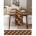 thumbnail image 3 of Orange Pumpkin Fall Table Runner 72 Inches, Thanksgiving Purple Floral Berry Farmhouse Bed Runner Dresser Scarves Tabletop for Indoor Outdoor Parties/Ceremony/Banquet, 13" x 72", 3 of 8