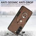 thumbnail image 3 of Feishell for Samsung Galaxy S22 Plus Wallet Case with Elastic Card Holder,Premium PU Leather Shockproof TPU Bumper 360° Rotation Finger Ring Holder Kickstand Anti-Scratch Protective Phone Case,Brown, 3 of 9