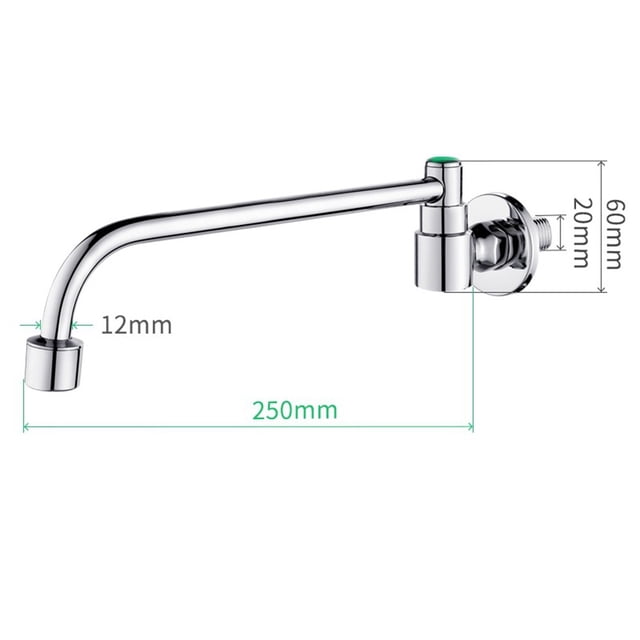 Kitchen Faucet Semi-automatic Swing Faucet Single Cold Wall Mounted Rotating Faucet 20/25/30cm Kitchen Stove Sink Tap