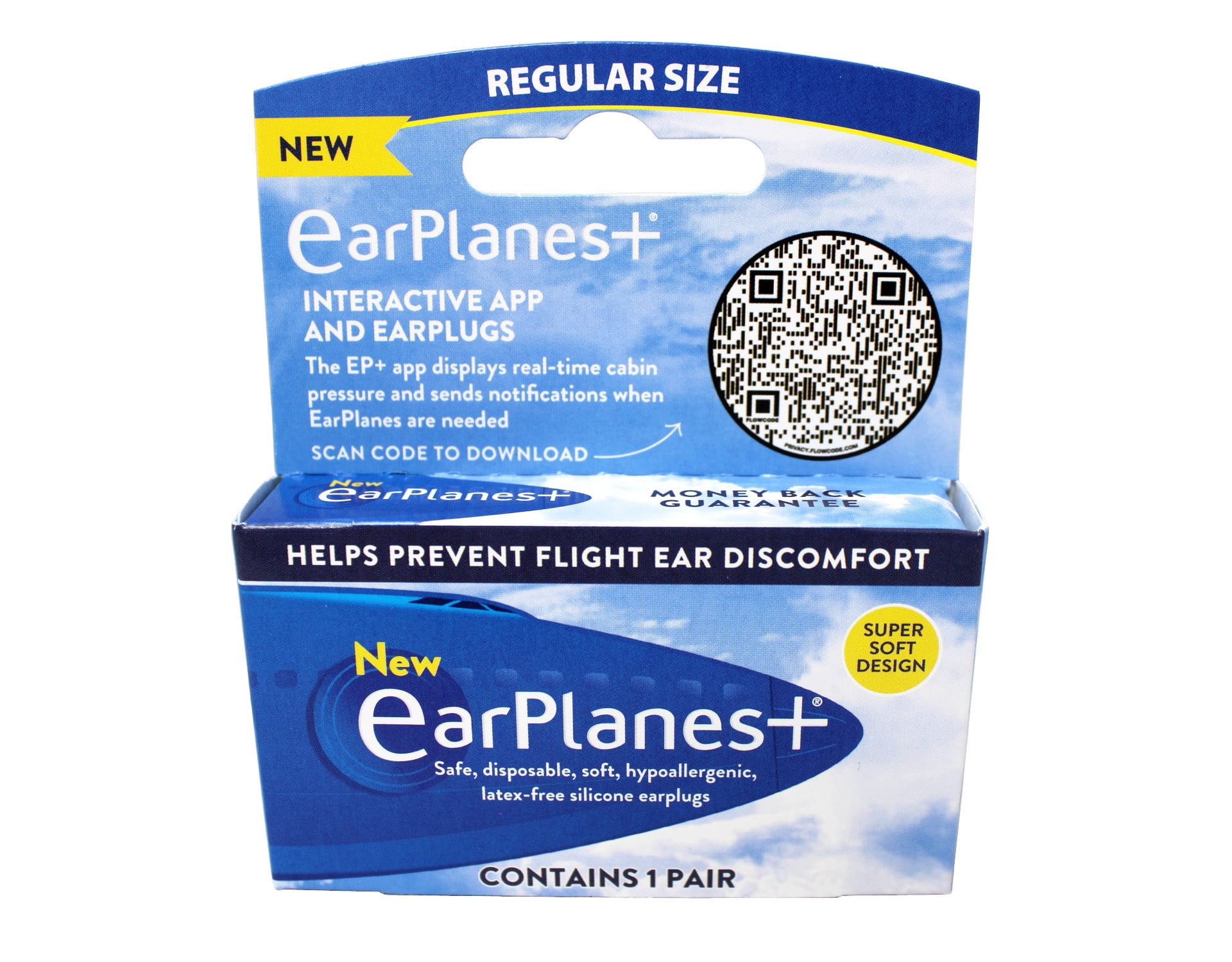 EarPlanes Ear Plugs 1 Pair (Pack of 6)