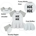 thumbnail image 2 of Pack of 2, Ice Ice & I Am Mexican and This is My Juansie Funny Dresses For Baby, Newborn Babies Skirts, Infant Princess Dress, Toddler Frocks (Gray Raglan Dresses, 0-6 Months), 2 of 5