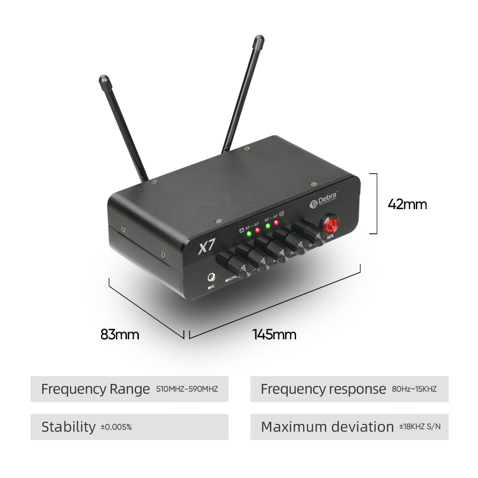 Wireless Microphone System, D Debra PRO X7 UHF Wireless Microphone System for Karaoke