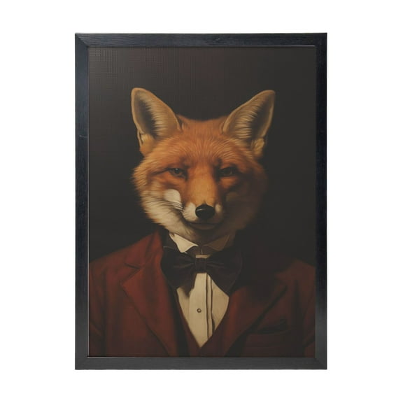 WFSposter Vintage Fox Wall Art Canvas Moody Animal Poster Vintage Fox Art Prints Animal Portrait Pictures Red Fox Canvas Prints Wild Animals Artwork Fox Portrait Paintings 16x24in