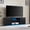 Medford - Black, variant on Lenexa 68" TV Console Table for TVs up to 75", Media Console Table Entertainment Center with RGB LED Lights and 2 Storage Cabinets, White w/ Black Doors