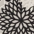 thumbnail image 3 of 2' X 12' Black And White Floral Non Skid Indoor Outdoor Runner Rug, 3 of 5