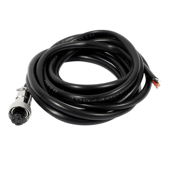 GX12 2m  Type 3 Pin Female Aviation Socket Connector Electrical Cable