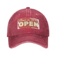 thumbnail image 1 of DouZhe Réglable Lavé Coton Casquette de Baseball - Entrée Ouverte Signe Imprime Vintage Papa Chapeau Unisexe Casquettes de Sport (Rouge), 1 of 6