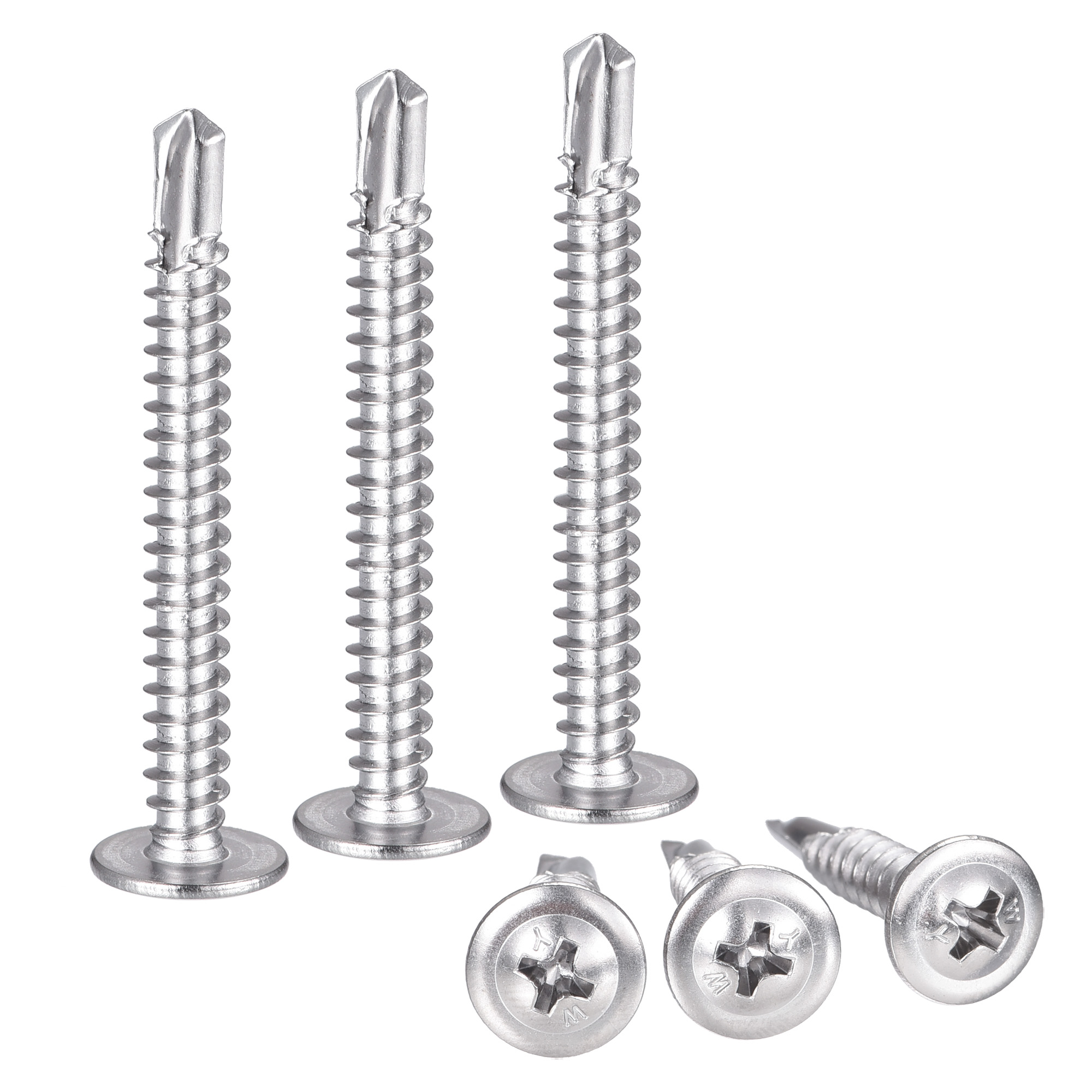 Uxcell #10 x 1-3/4" 410 Stainless Steel Phillips Head Self Tapping Screws  100 Pack