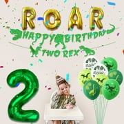 Two Rex Birthday Party Decoration, Dinosaur 2nd Birthday Decorations, Two Rex Banner, Roar Balloons,Two Birthday Decorations for Boys Kids 2nd Dinosaur Party Supplies