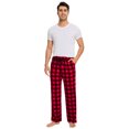 thumbnail image 6 of Hanerdun Plaid Sleep Pajama Pants for Men PJ Lounge Bottoms with Pockets Nightwear Red S, 6 of 7