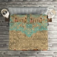 thumbnail image 2 of Ambesonne Vintage Quilted Coverlet 3 Pcs, Folkloric Boho African, Queen Size, Seafoam Cocoa, 2 of 2