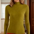 thumbnail image 4 of Fiaer Fall Sweaters for Women 2025 Crew Neck Long Sleeve Plus Size Trendy Casual Solid Color Lightweight Ribbed Knit Tops Yellow XL, 4 of 7
