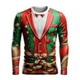 thumbnail image 2 of Ugly Christmas Sweatshirt for Men Funny 3D Suit Print Crew Neck Shirt Long Sleeve Outdoor Holiday Pullover Winter Top, 2 of 3