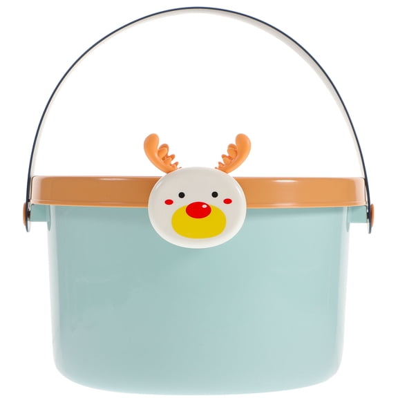 YOSADIER Toy Bucket Building Blocks Storage Sky-Blue Plastic 1Set