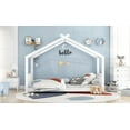 thumbnail image 3 of EUROCO Wood House-Shaped Twin Platform Bed for Kids, Low Profile House Bed, No Box Spring Needed, White, 3 of 10