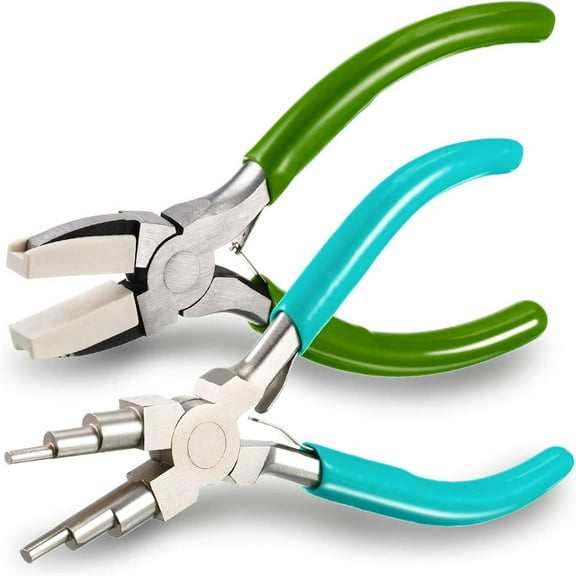 2 pieces Jewelry Making Tool Bail Making Pliers 6 in 1 Jewelry Pliers Wire Bending Pliers for Beading Looping Shaping Wire DIY Crafts