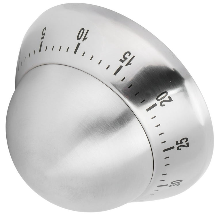 Unique Bargains Home Kitchen Stainless Steel Egg Shaped Cooking Alarm Timer 60 Minutes - Silver Tone