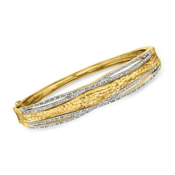 Ross-Simons 0.25 ct. t.w. Diamond Bangle Bracelet in 18kt Gold Over Sterling, Women's, Adult