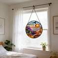 thumbnail image 4 of YOHAVEN Grand Sunset Stained Glass Round Window Panel, 10 Inch Suncatcher With Chain, Premium Glass Art For Sunlight Display, Indoor Outdoor Hanging, Gift For Nature Lovers And Home Decor, 4 of 6