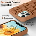 thumbnail image 5 of for iPhone 12 Pro Max Case Cute 3D Weave Grid Design for Women Girls Soft TPU Silicone Phone Case Raised Bumper Corners Full Protective Case Cover for iPhone 12 Pro Max 6.7 inch (Brown), 5 of 7