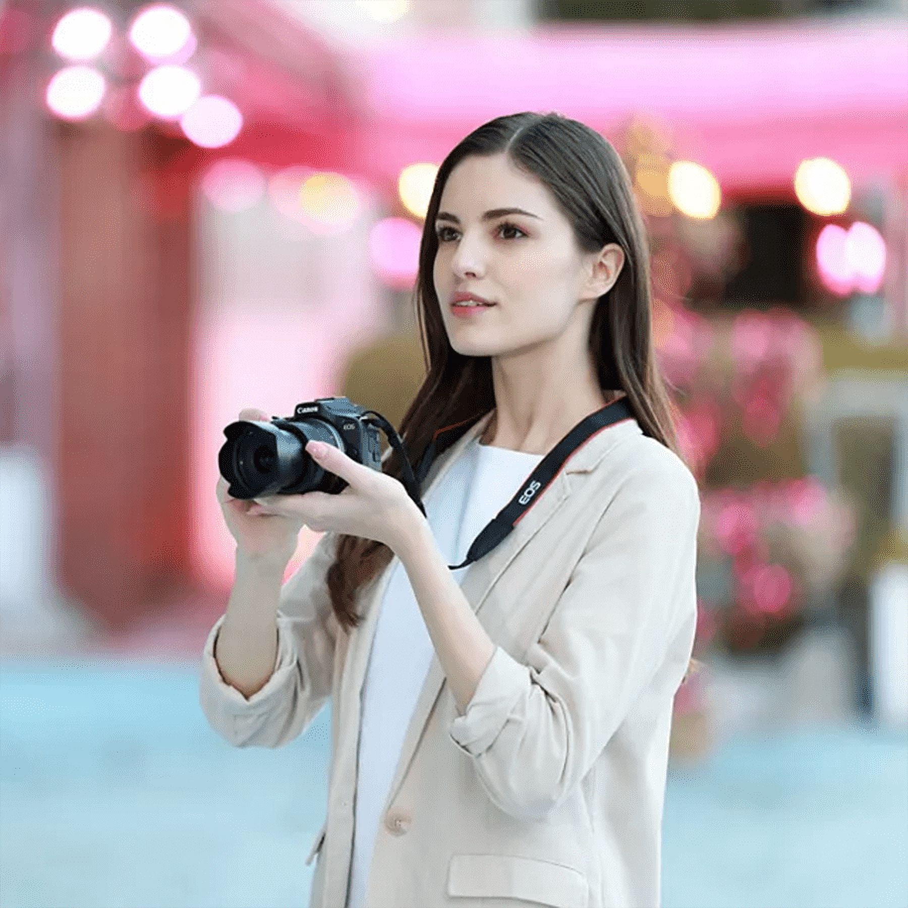 Canon EOS R100 Mirrorless Camera Body with 2 Lens Kit RF-S 18-45mm IS STM and RF-S 55-210mm IS STM Bundle with Deco Gear Photography Bag + Microphone + Monopod + Software & Accessories Kit
