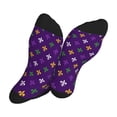 thumbnail image 5 of KLL Purple Mardi Gras Print Cool Socks Men's Women's Crew Socks Funny Crazy Novelty Stockings, 5 of 7