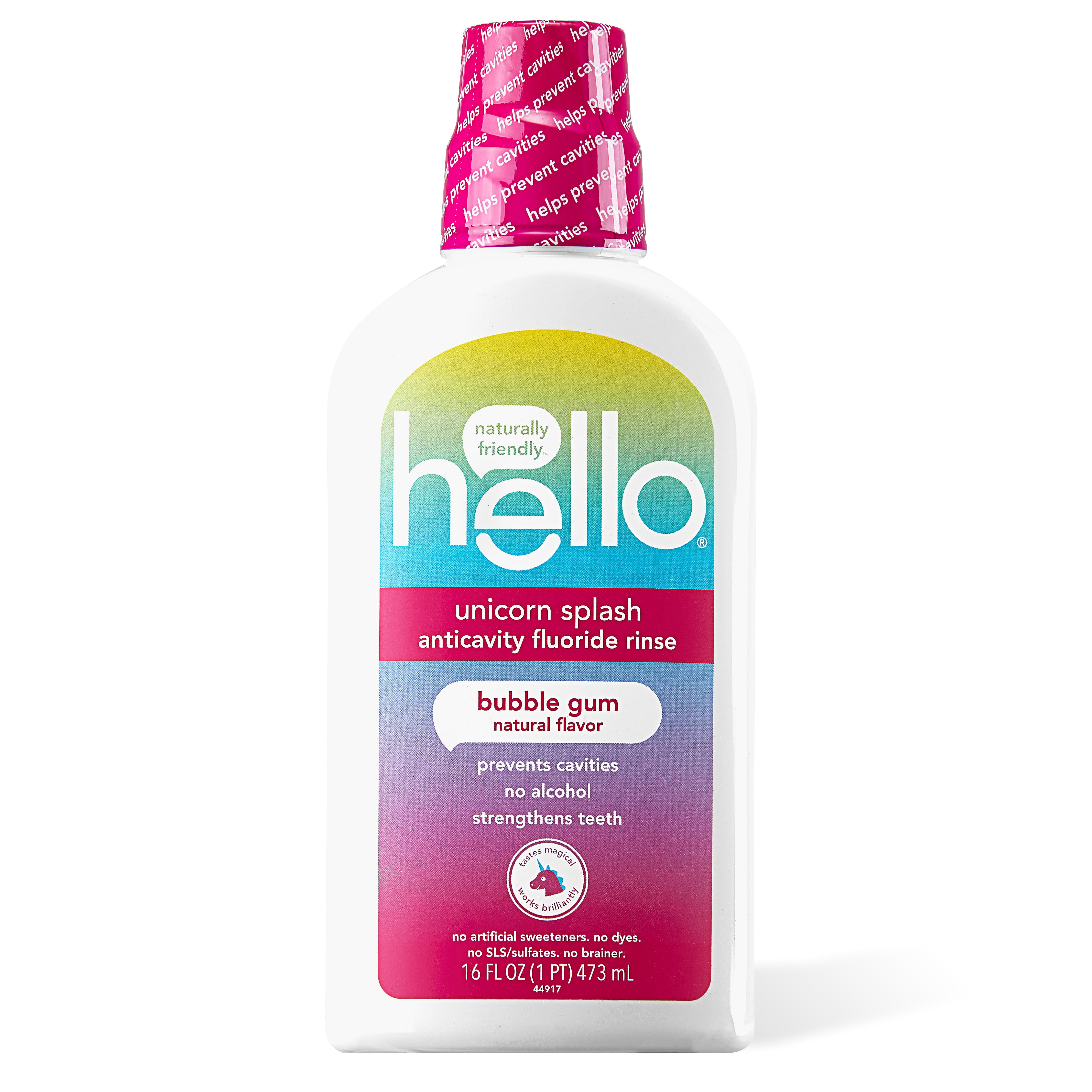 hello kids unicorn fluoride mouthwash