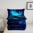thumbnail image 5 of Manfei Cute Animal Queen Comforter Set,Aquatic Amphibian Axolotl Print Comforter Sets Queen,Navy Blue Reversible,3-Piece,1 Comforter and 2 Pillowcases, 5 of 7