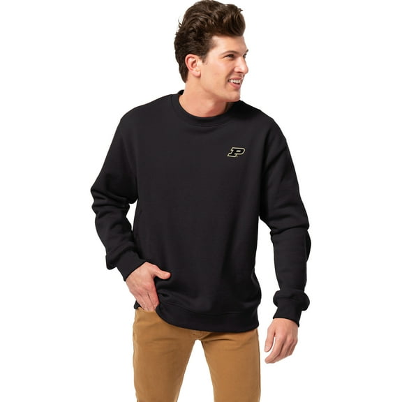 Men's League Collegiate Wear Black Purdue Boilermakers Essentials 2.0 Fleece Pullover Sweatshirt