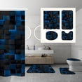 thumbnail image 3 of Debonair 4 Pcs Bathroom Shower Curtain Set,Durable Bathroom Decor Set with Rugs(Bath Mat,U Shape and Toilet Lid Cover Mat) and 12 Hooks, 3D Cubes Modern Bathroom Sets, 3 of 6