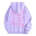 thumbnail image 6 of Women's Hoodies Sweatshirts Graphic Word Hoodie Sweatshirt for Women Long Sleeve Cozy Preppy Tops Casual Everyday Wear Purple XL, 6 of 6