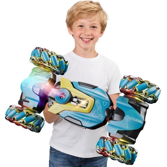 (Open Box) Gesture Sensing RC Stunt Car - Boys Toys 4WD Hand Controlled Remote Control Twist Car with Light & Music, Cool Birthday Presents Kids Age 7 9 10 11 12 Years Old
