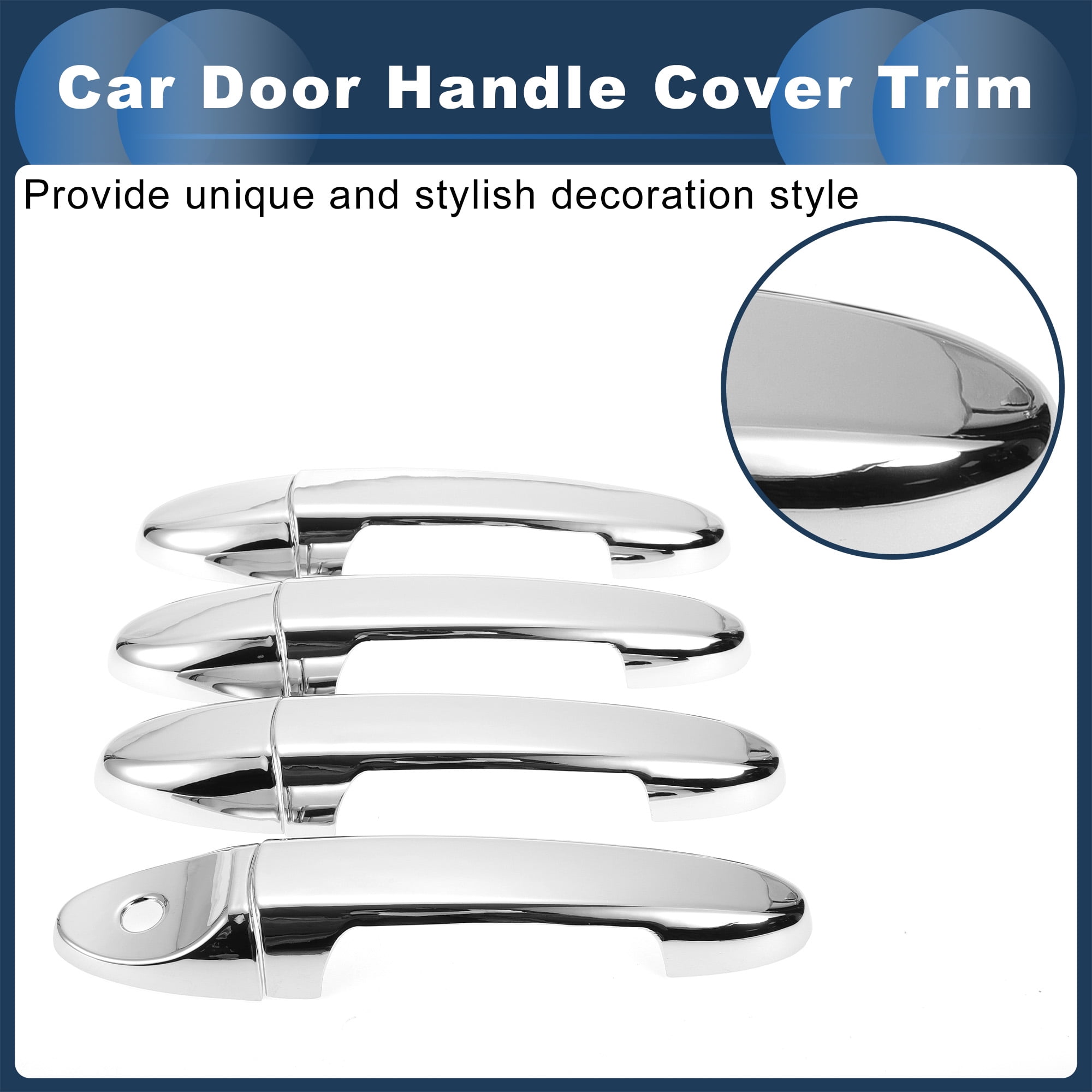 Unique Bargains Car Door Handle Cover Trim for Ford ESCAPE 2008-2012 ABS Silver Tone