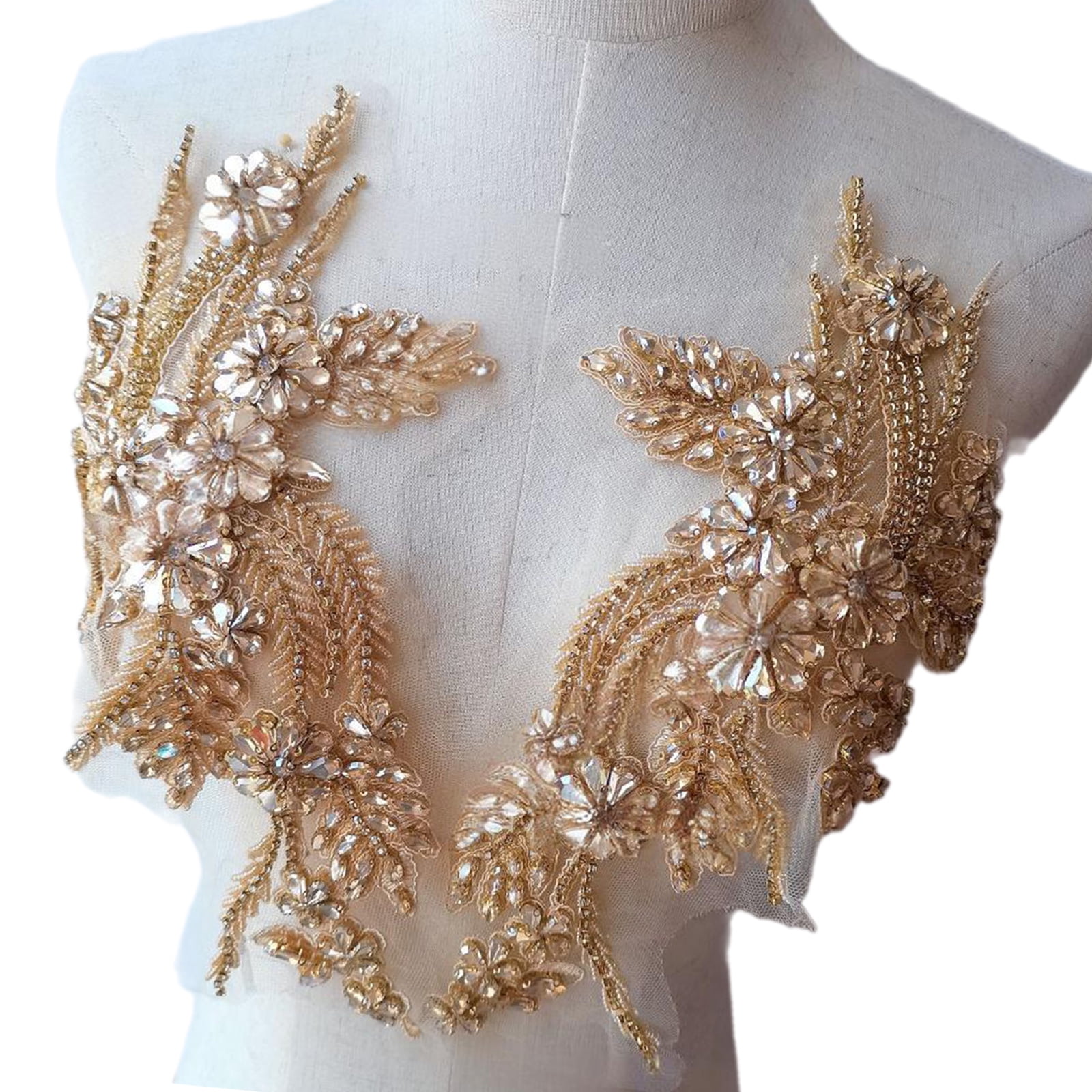 Heacy Duty Jeweled Rhinestones Patches Applique Crafts for Jeans Hat Bag Scarf Curtain Clothes Accessories Badges Sew on
