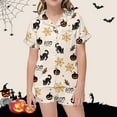thumbnail image 2 of WEAIXIMIUNG Children's Leisure Printed Button Collar Short Sleeved Top Shorts Pajama Set 10-11 Years, 2 of 4