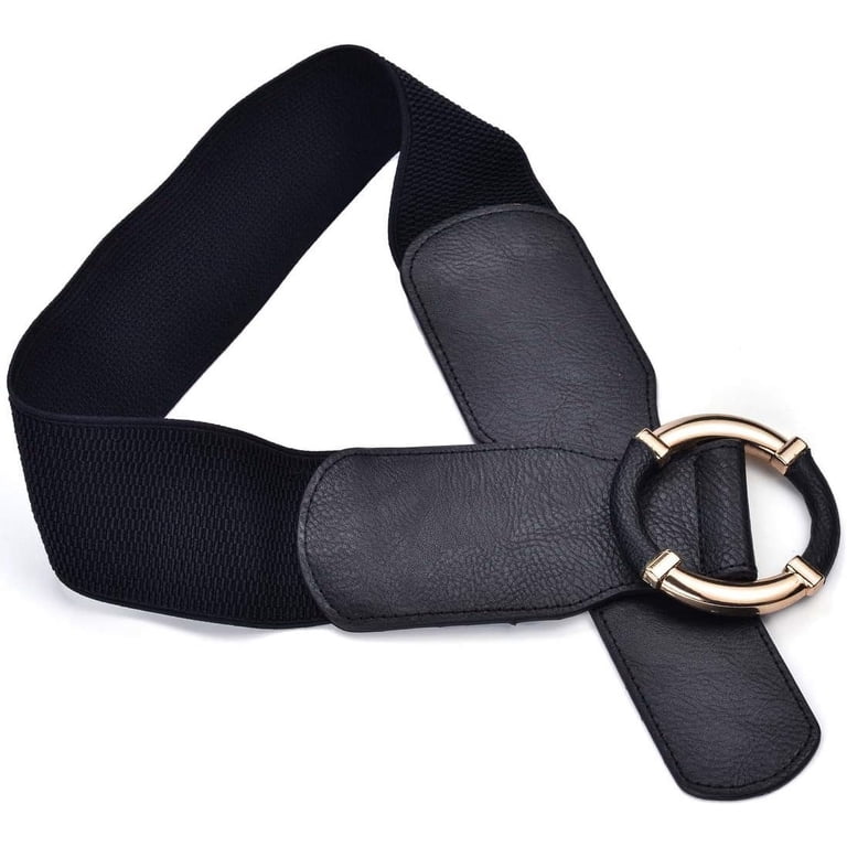 5 Wide PU Leather Stretch Belts for Women Dresses Vintage Cinch Elastic GILIGEGE Women Wide Elastic Waist Belt Vintage Stretch Retro  main image 4