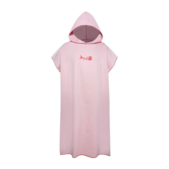 Albornoz Unisex Eigraketly microfibra absorbente Poncho de surf Rosa claro
